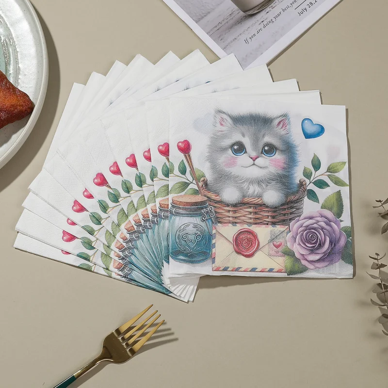 ⭐ Kitty Kitchen Cat Print Napkin Set - Image 4
