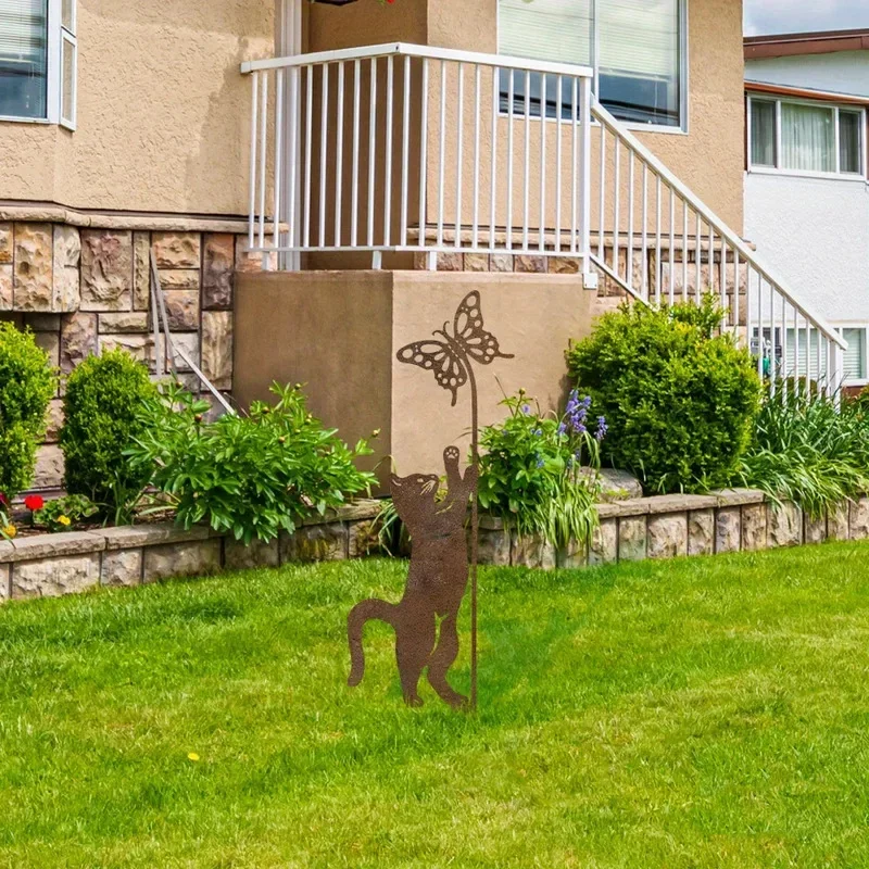 ⭐ Rusty Metal Cat Garden Stake - Image 5