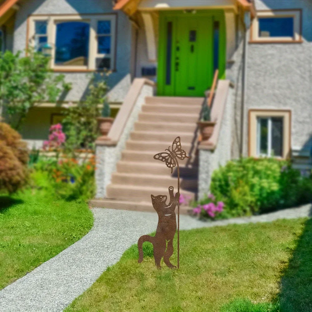 ⭐ Rusty Metal Cat Garden Stake - Image 14