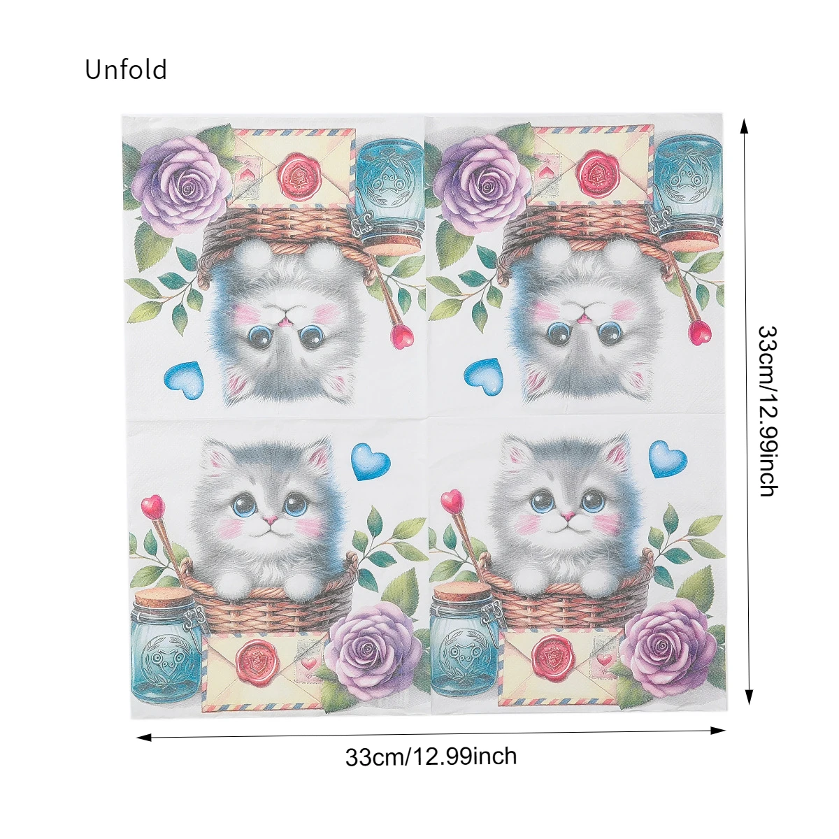 ⭐ Kitty Kitchen Cat Print Napkin Set - Image 11
