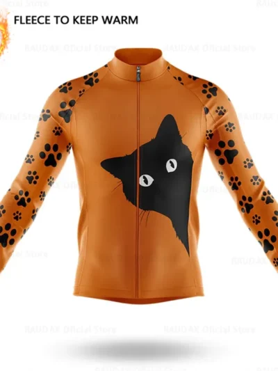⭐ Men’s Cat‑Print MTB Winter Race Sweatshirt
Sporty, expressive, cold‑weather cycling.