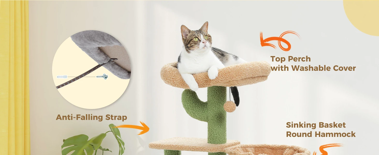⭐ Succulent Snuggle Cactus Cat Playground - Image 8