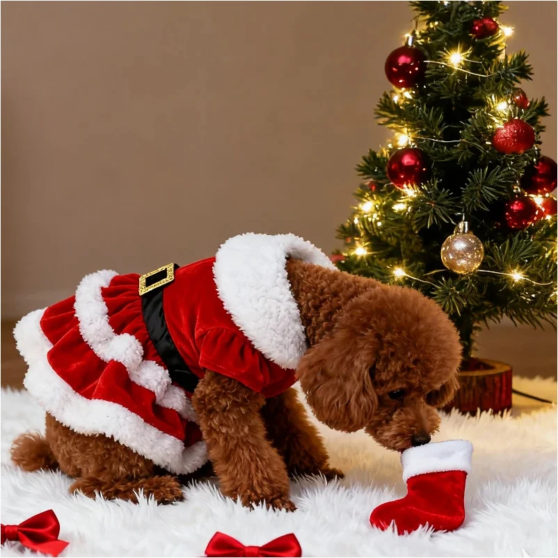 ⭐Cute Santa Claus Pet Dress – Soft & Breathable Christmas Outfit for Cats & Dogs - Image 2