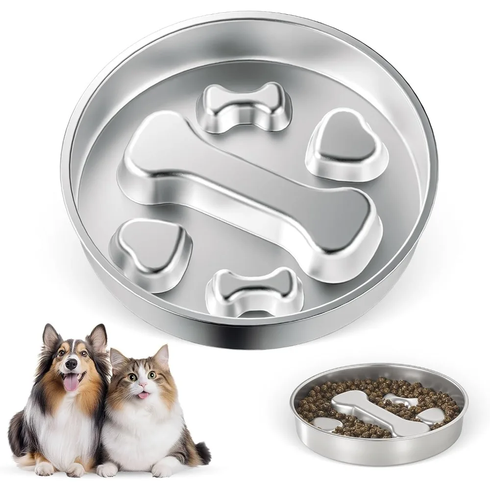 ⭐ Stainless Steel Slow Feeder Bowl – Non‑Slip Puzzle Dish