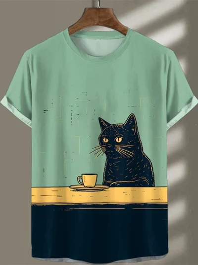 ⭐ Humour Cat Retro Style Unisex Tee