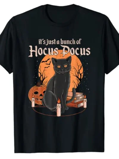 ⭐ Hocus Pocus Gothic Cat Tee (Huge Color Range)