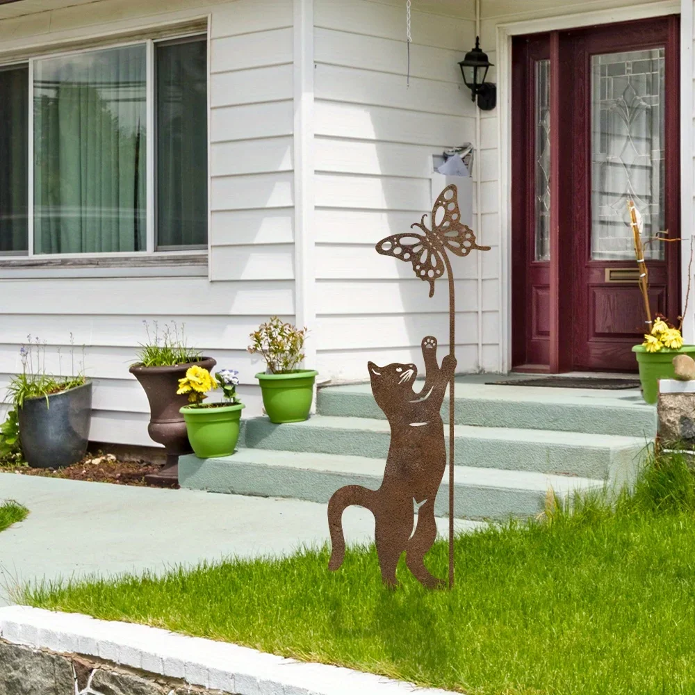 ⭐ Rusty Metal Cat Garden Stake - Image 8