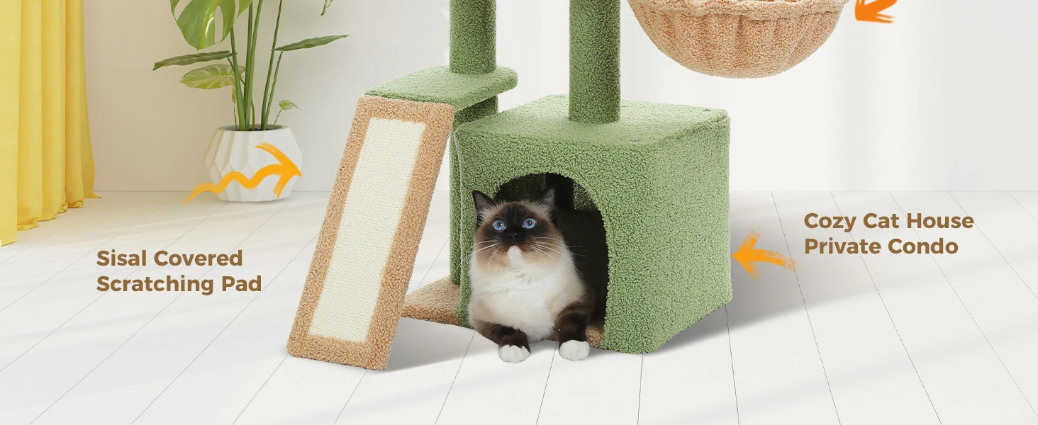 ⭐ Succulent Snuggle Cactus Cat Playground - Image 9