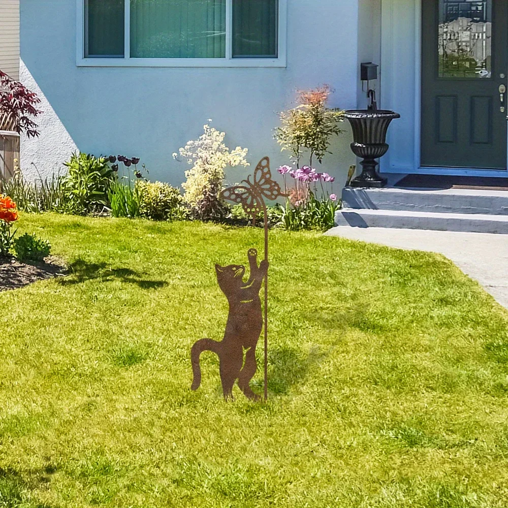 ⭐ Rusty Metal Cat Garden Stake - Image 15