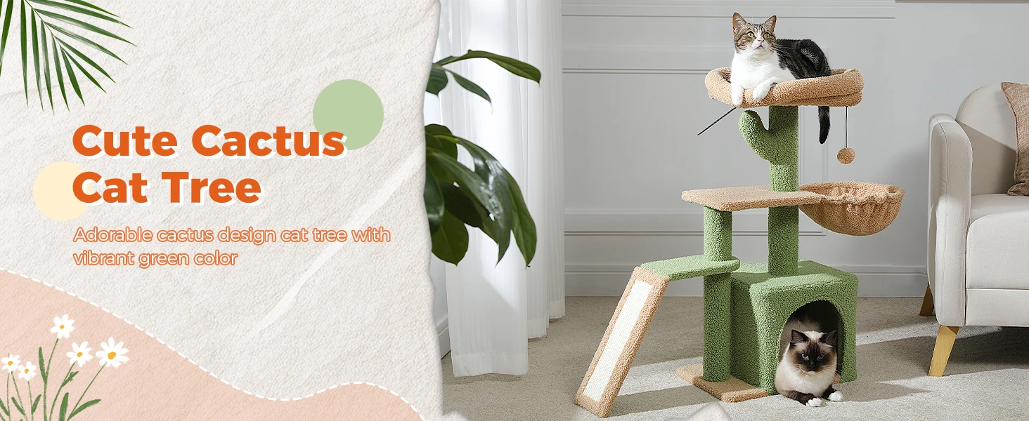 ⭐ Succulent Snuggle Cactus Cat Playground - Image 10