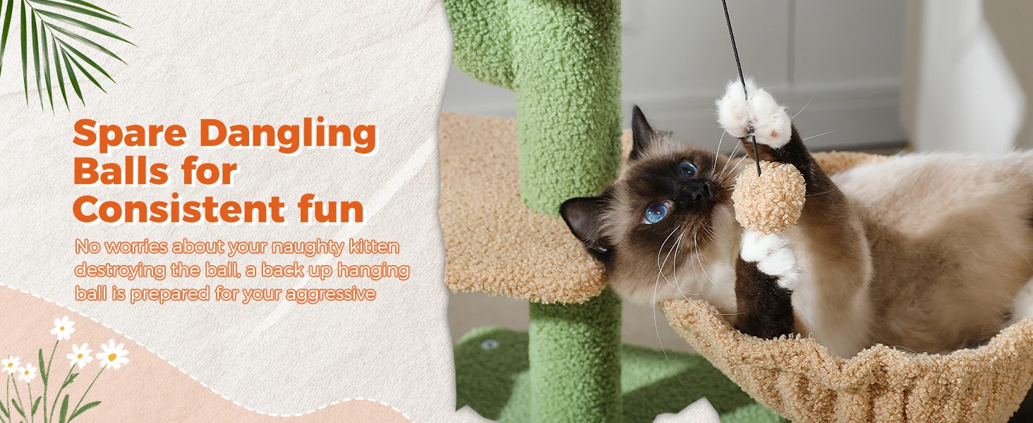 ⭐ Succulent Snuggle Cactus Cat Playground - Image 13