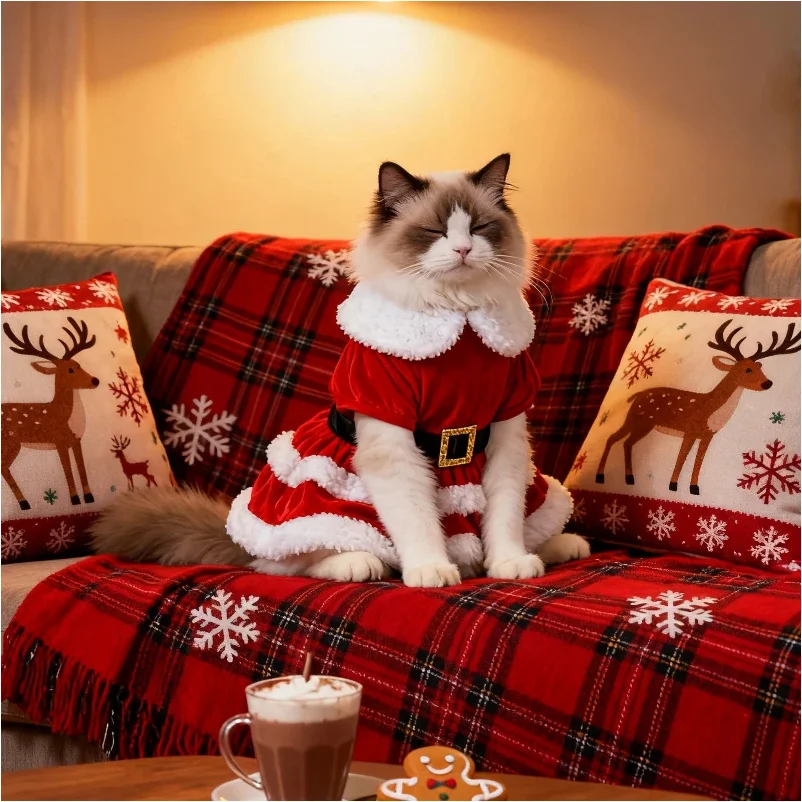 ⭐Cute Santa Claus Pet Dress – Soft & Breathable Christmas Outfit for Cats & Dogs