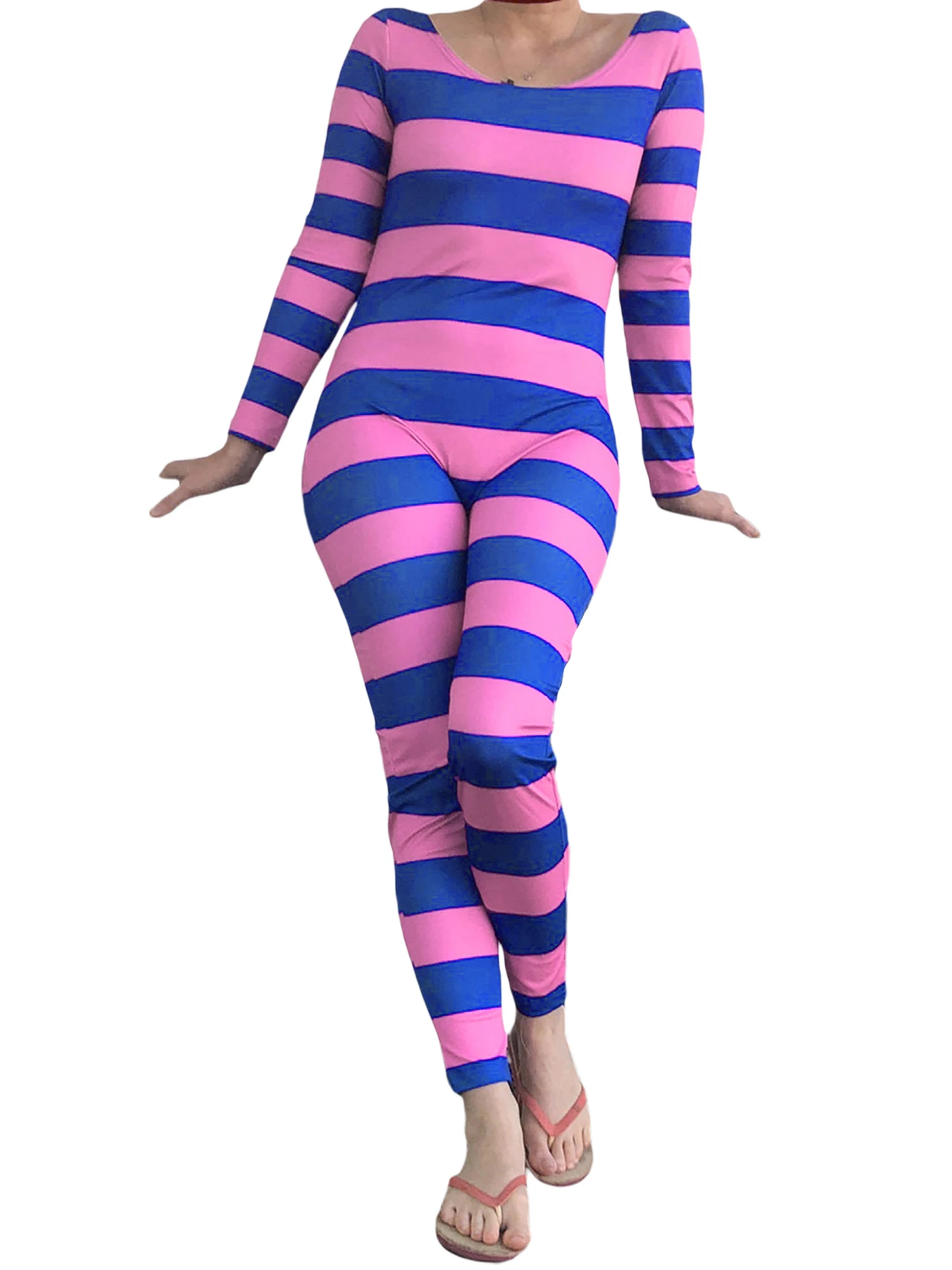 ⭐ Women’s Cheshire Cat Pink‑Purple Striped Jumpsuit - Image 9