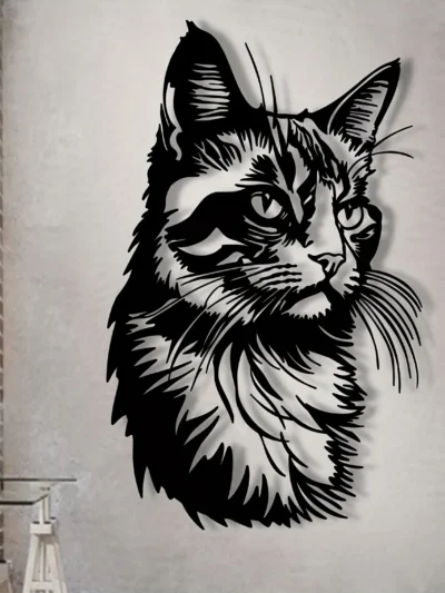 ⭐ American‑Style Cat Iron Wall Art