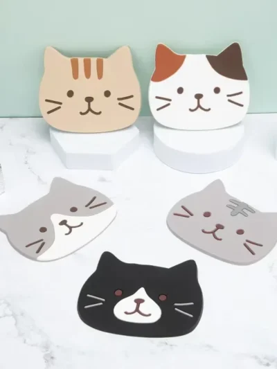 ⭐ Kitty Kitchen Coaster Set