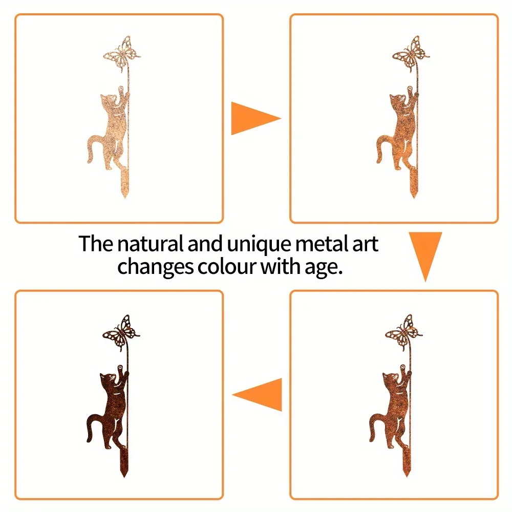 ⭐ Rusty Metal Cat Garden Stake - Image 12