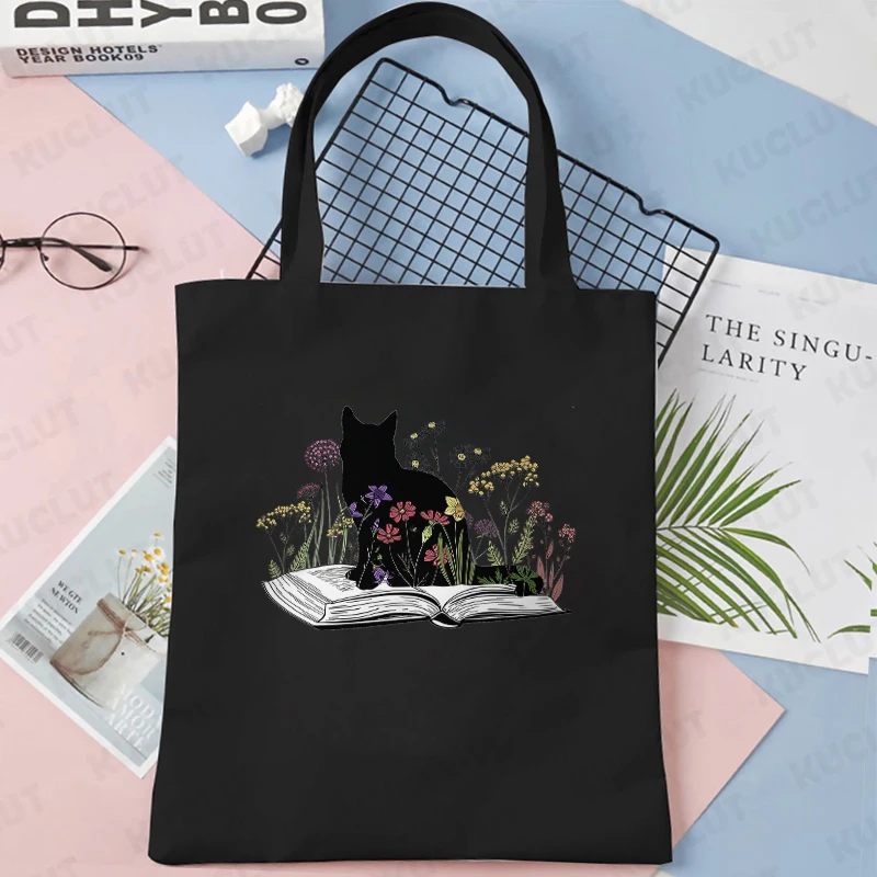 ⭐ Cat & Book Lover Reusable Canvas Bag - Image 7