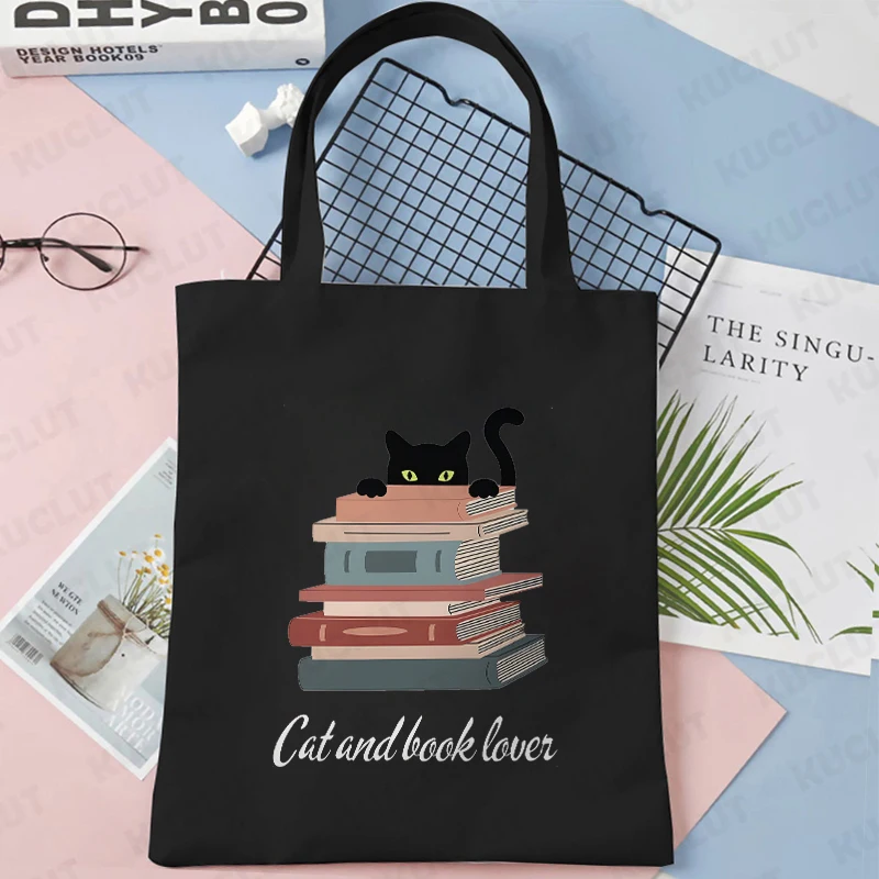 ⭐ Cat & Book Lover Reusable Canvas Bag - Image 17