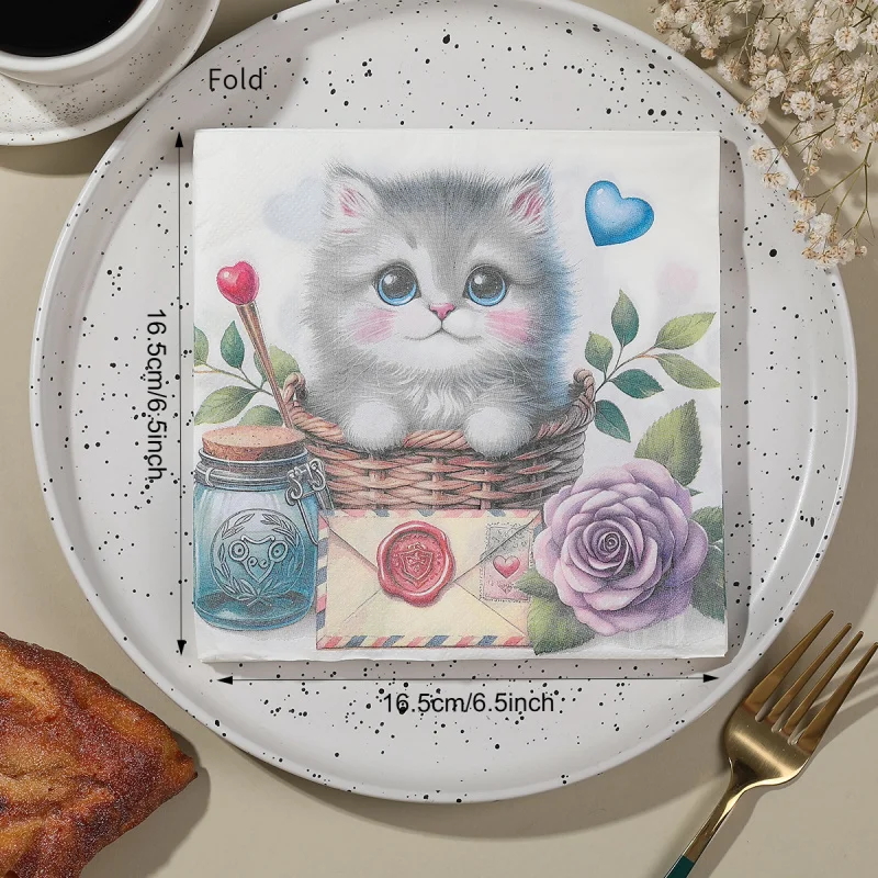 ⭐ Kitty Kitchen Cat Print Napkin Set - Image 6