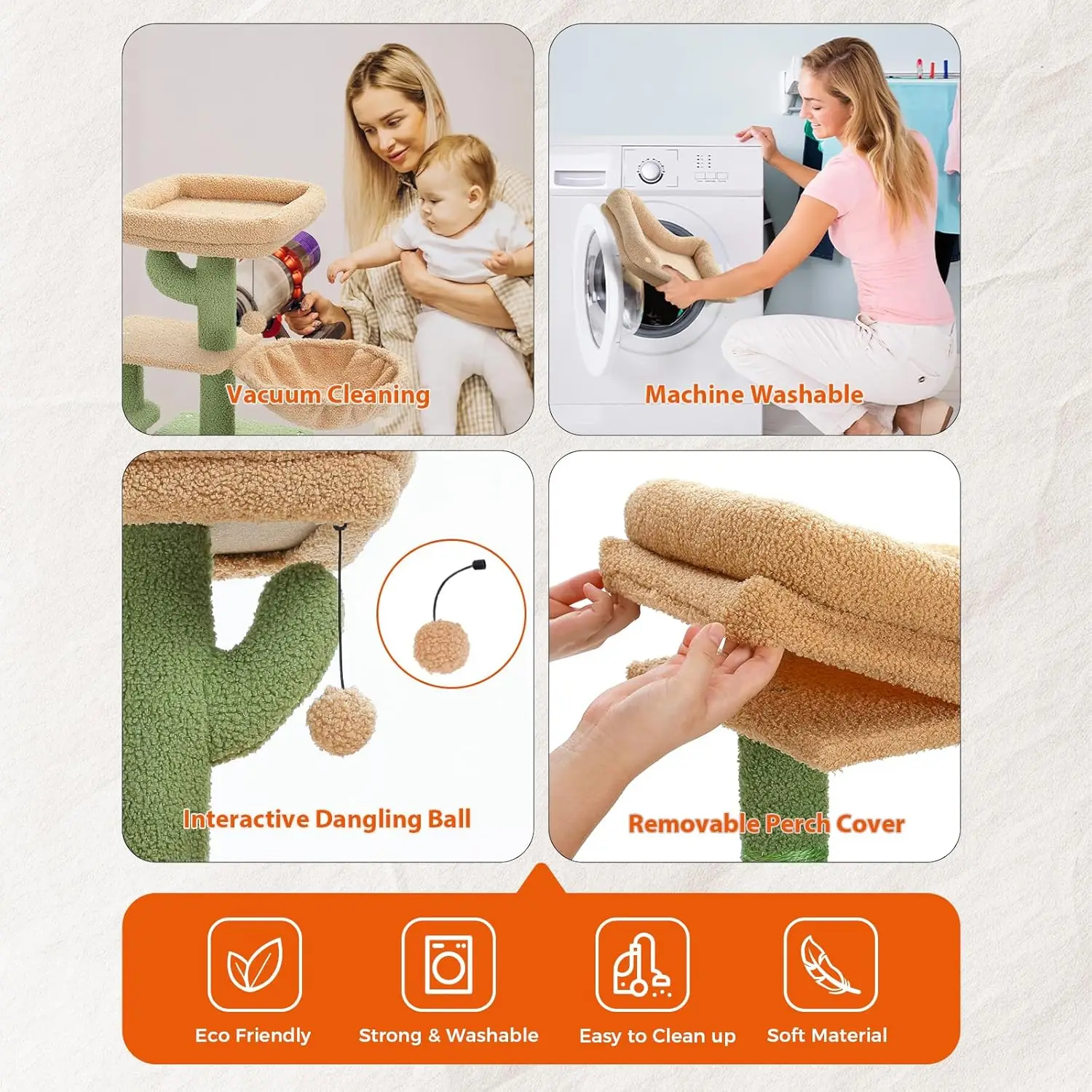 ⭐ Succulent Snuggle Cactus Cat Playground - Image 5