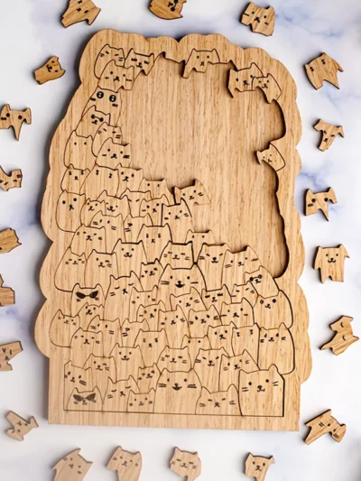 ⭐ Naturalist Kitten Wooden Brain Teaser