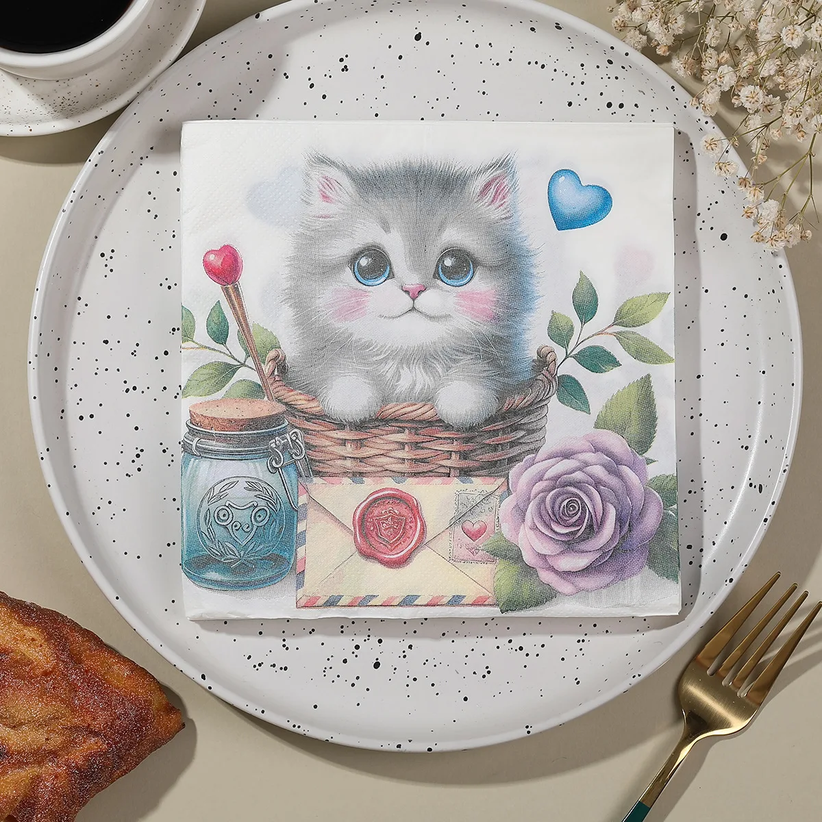 ⭐ Kitty Kitchen Cat Print Napkin Set - Image 7