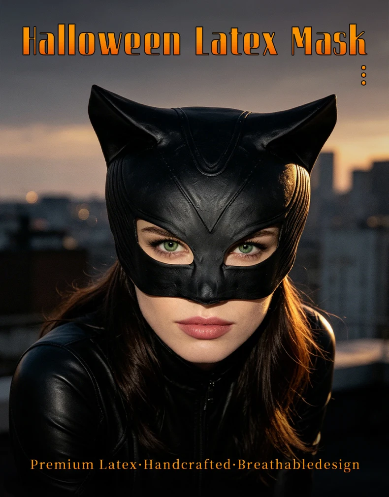 ⭐Realistic Latex Cat Mask – Soft Half‑Face Cosplay for Masquerade & Carnival - Image 7