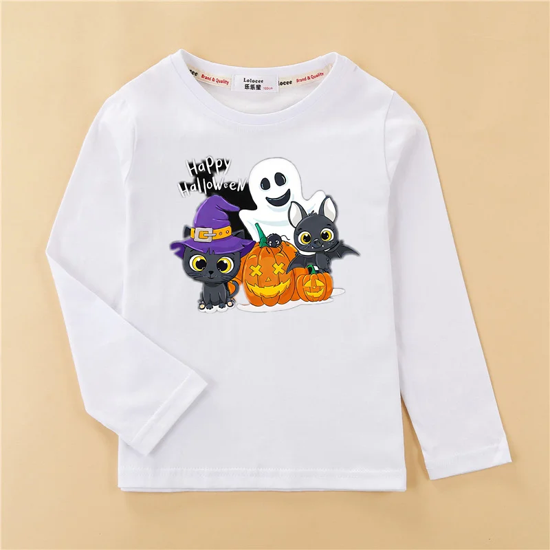⭐ Halloween Pumpkin Kids Long Sleeve – Cartoon Autumn Tee (3–14T) - Image 15