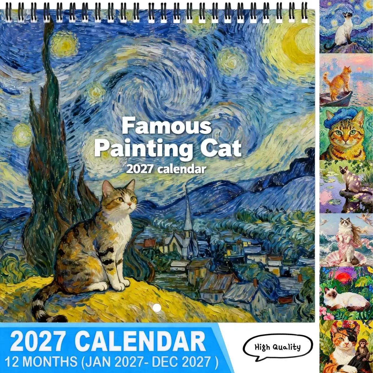 ⭐ 2027 Famous Painting Cat Wall Calendar – A Year of Artistic Feline Charm - Image 9
