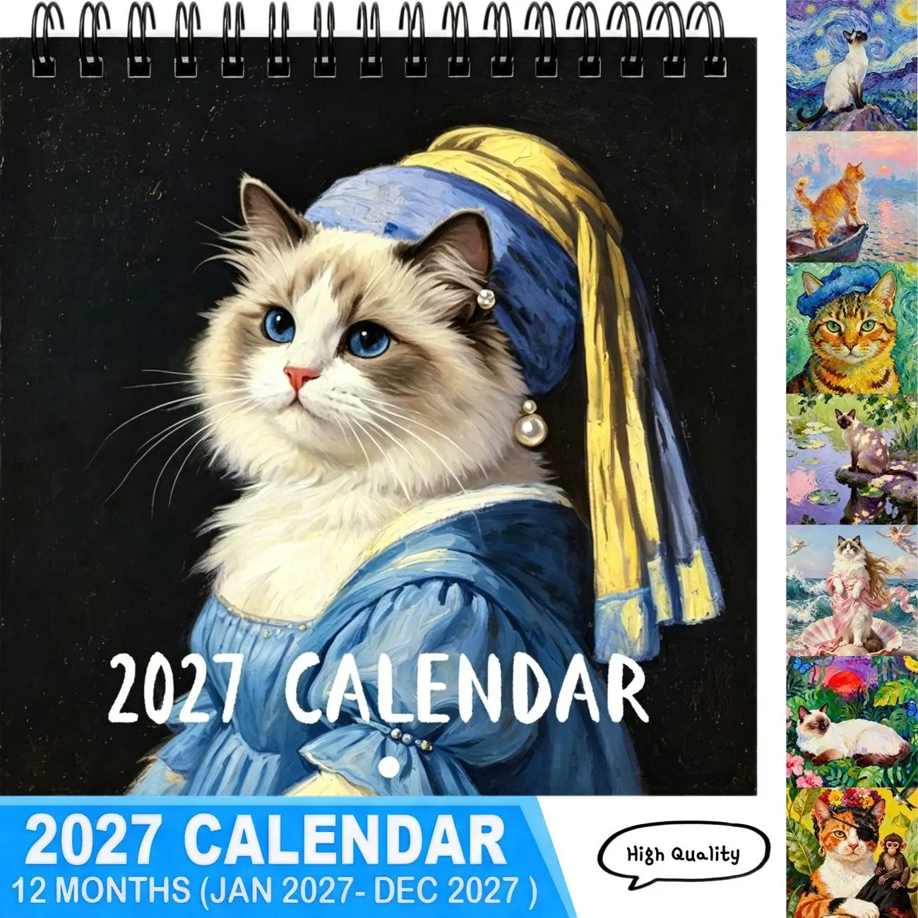 ⭐ 2027 Famous Painting Cat Wall Calendar – A Year of Artistic Feline Charm - Image 4