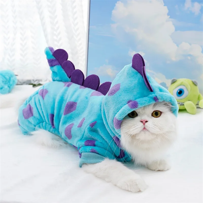 ⭐Dinosaur Plush Pet Costume – 4‑Leg Flannel Jumpsuit for Cats & Dogs - Image 12