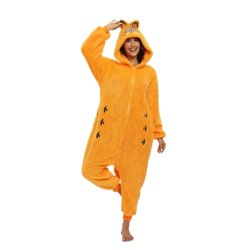 ⭐ Ginger Cat Cosplay Onesie – Unisex Animal Pajamas for Adults & Kids - Image 3