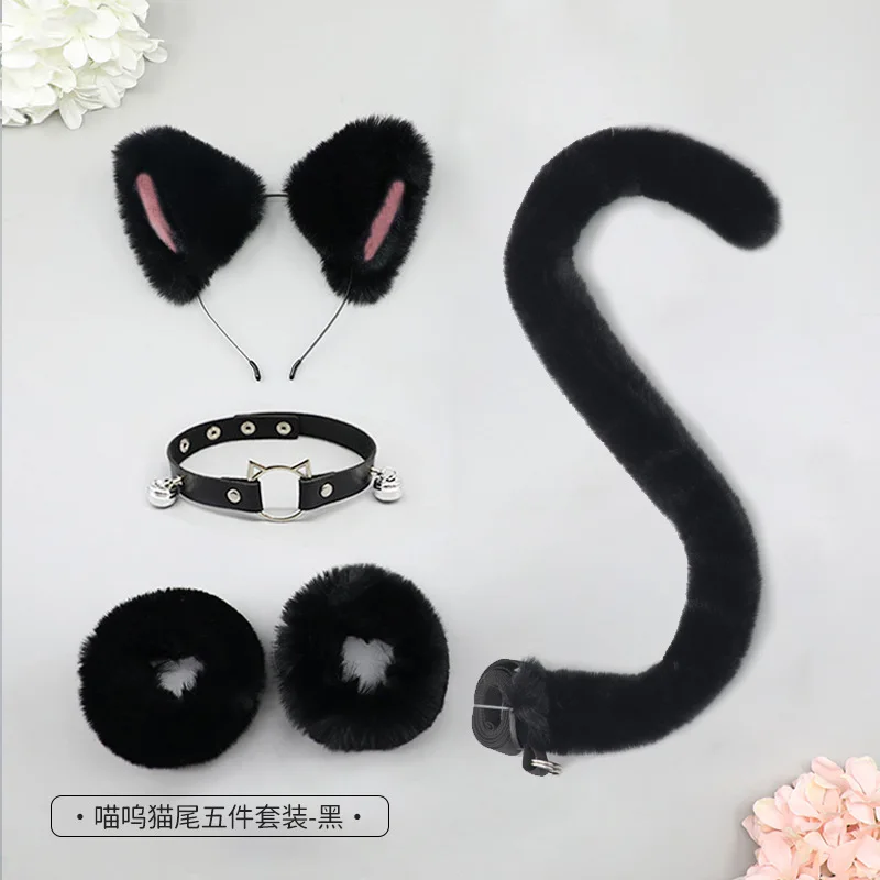 ⭐Cat Ear & Tail Cosplay Set with Plush Wristband and Bell Choker – Cute Lolita Dress‑Up Accessories - Image 7