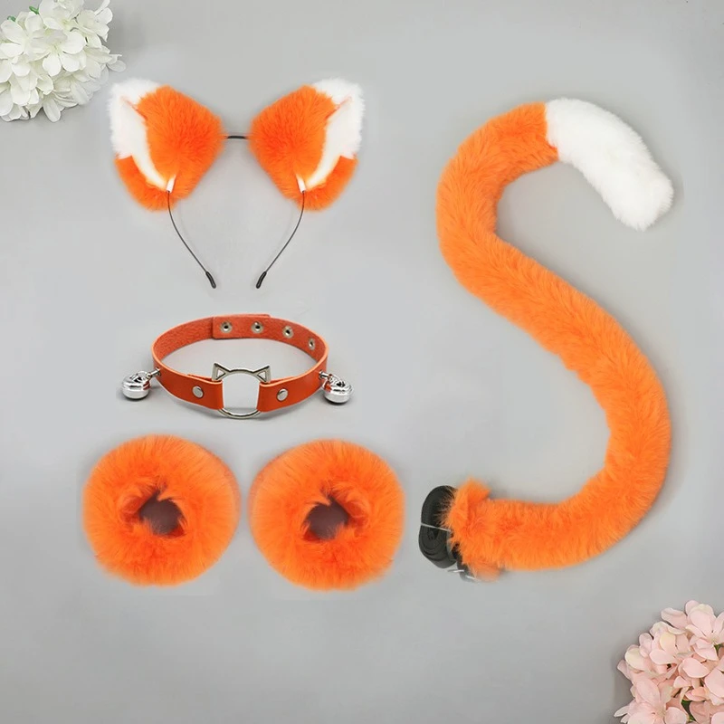 ⭐Cat Ear & Tail Cosplay Set with Plush Wristband and Bell Choker – Cute Lolita Dress‑Up Accessories - Image 4