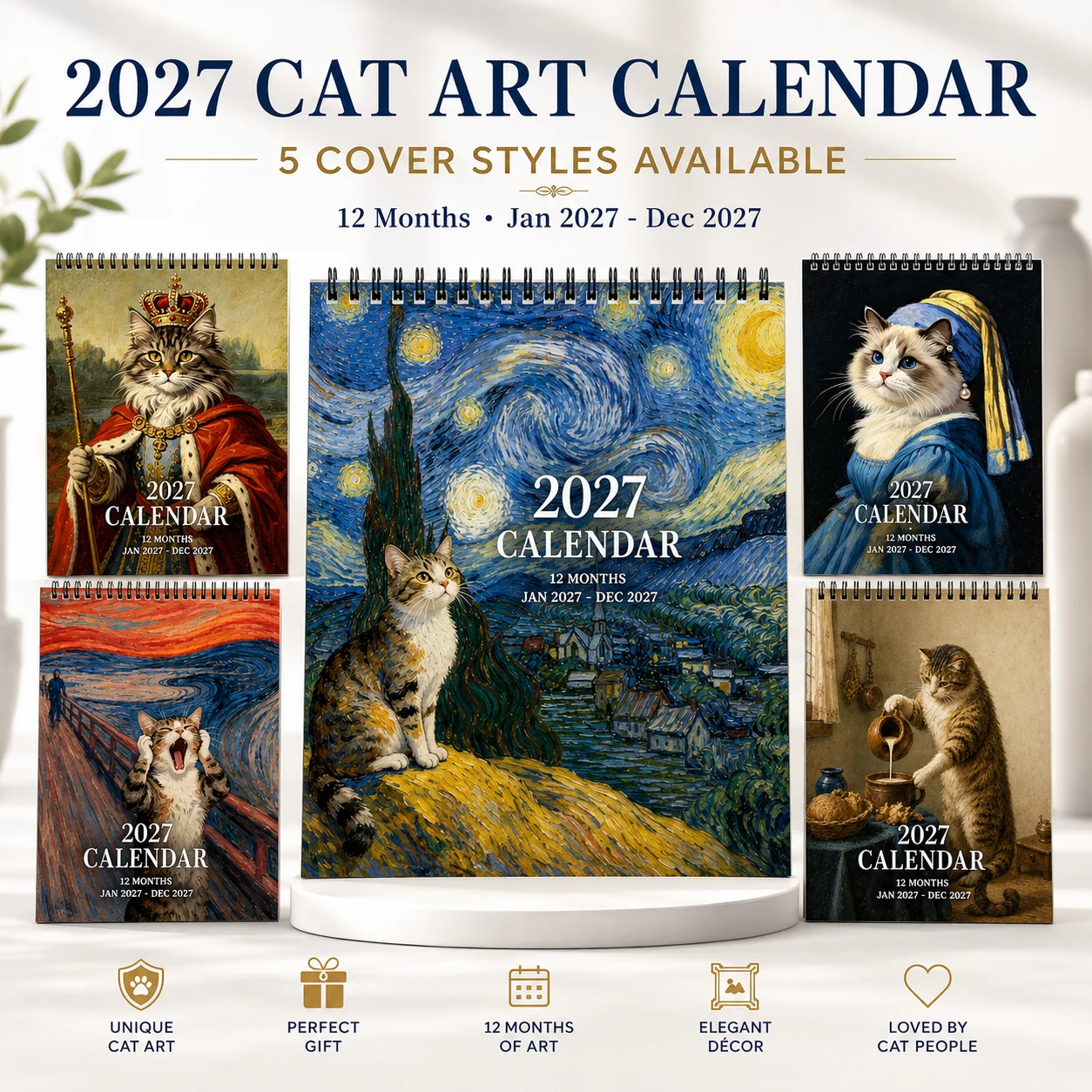 ⭐ 2027 Famous Painting Cat Wall Calendar – A Year of Artistic Feline Charm - Image 7