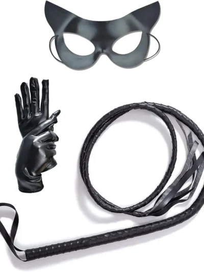 ⭐ Selina Whiskers Cat‑Fox Cosplay Kit – Masked Faux‑Leather Costume for Halloween