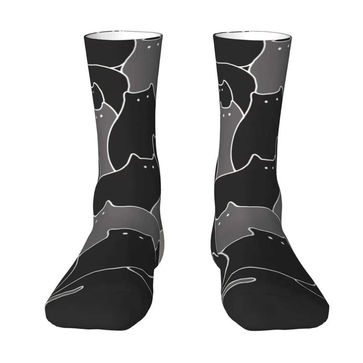 ⭐ Fun Black Cat Stockings — Lots of Cats Gothic Socks - Image 2