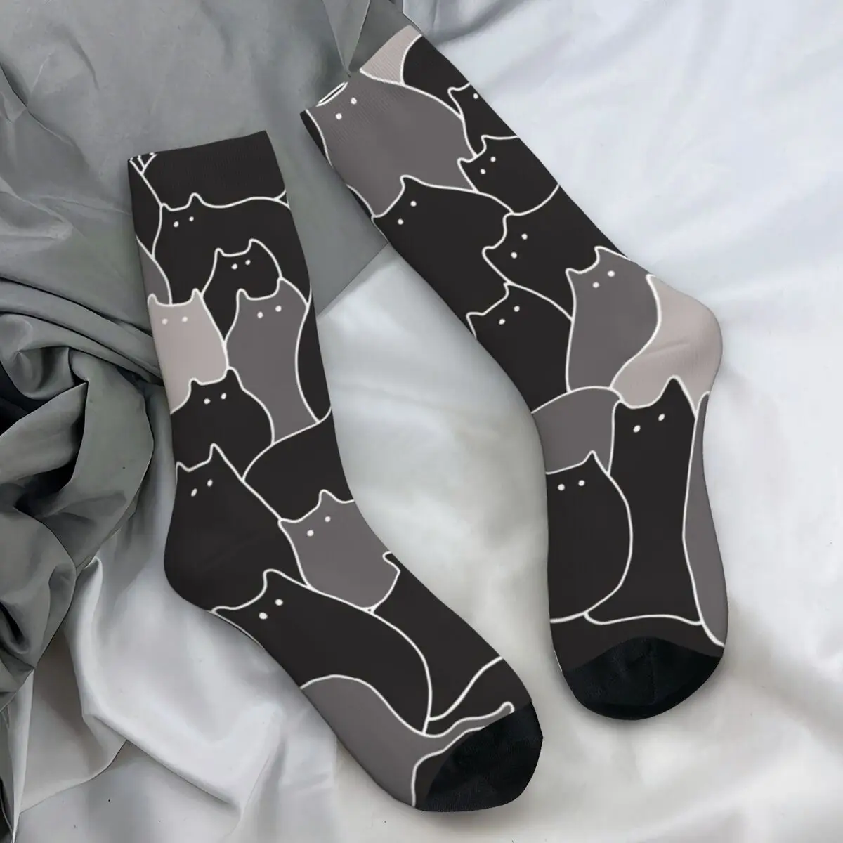 ⭐ Fun Black Cat Stockings — Lots of Cats Gothic Socks
