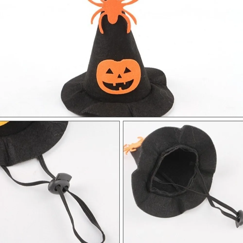 ⭐Kawaii Pumpkin Halloween Cat Costume – Adjustable Collar, Hat & Mesh Scarf Set - Image 11