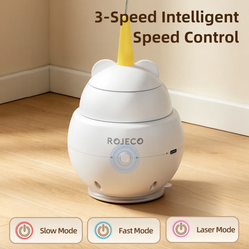 ⭐ ROJECO 2‑in‑1 Laser Smart Cat Toy – Automatic Feather Teaser & Induction Play - Image 6