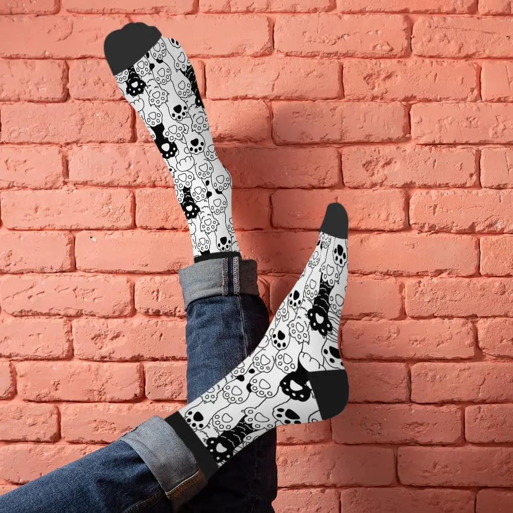 ⭐ Cat Paw Funny Meow Claw Contrast Crew Socks - Image 6