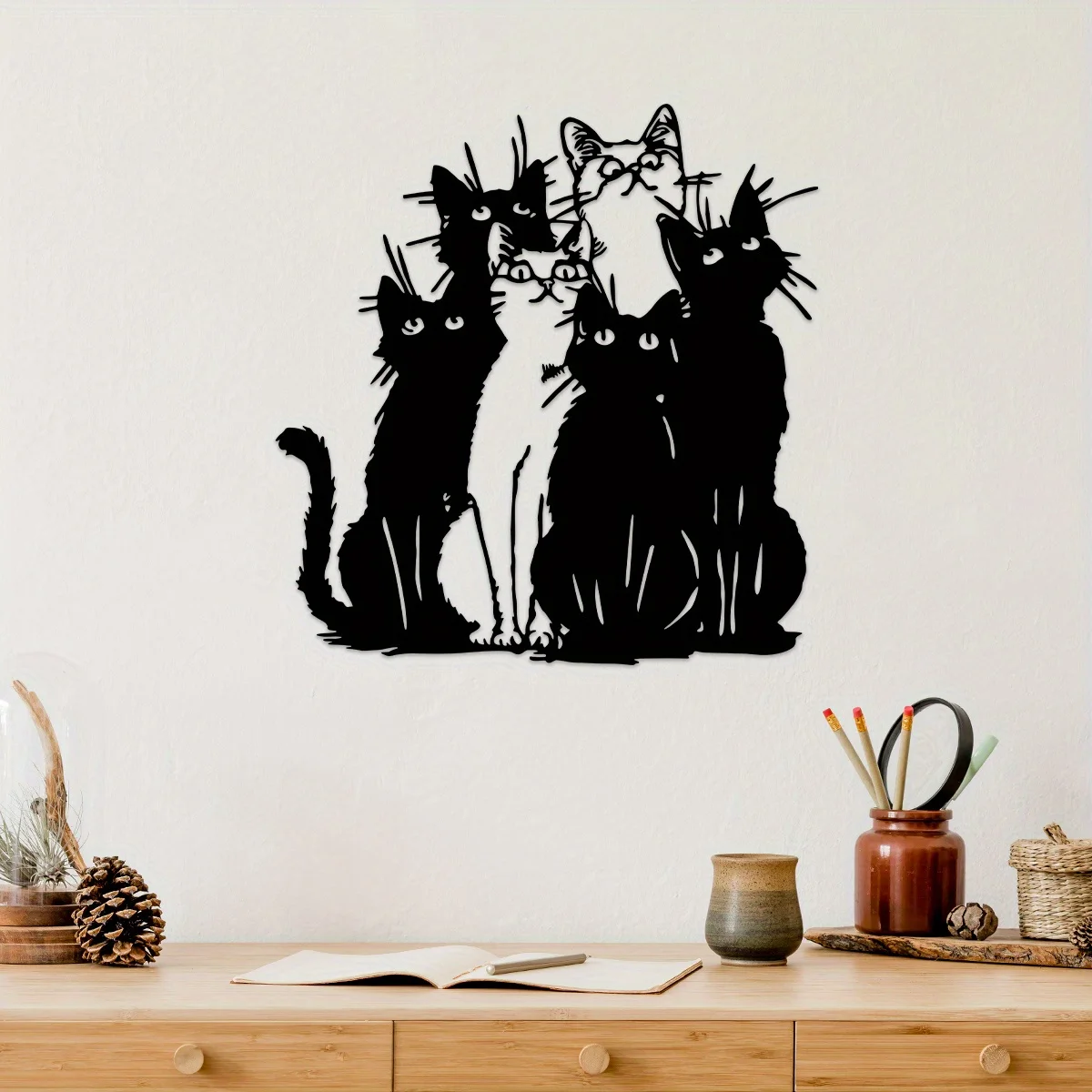 ⭐ Playful Black Cat Silhouette Metal Wall Piece – Holiday & Everyday Cat Lover Décor - Image 2