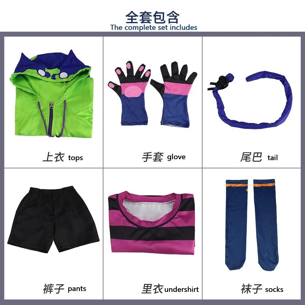 ⭐ SK8‑Inspired Miya Cat Cosplay Set – Unisex Hoodie, Tail & Arm Sleeves - Image 4