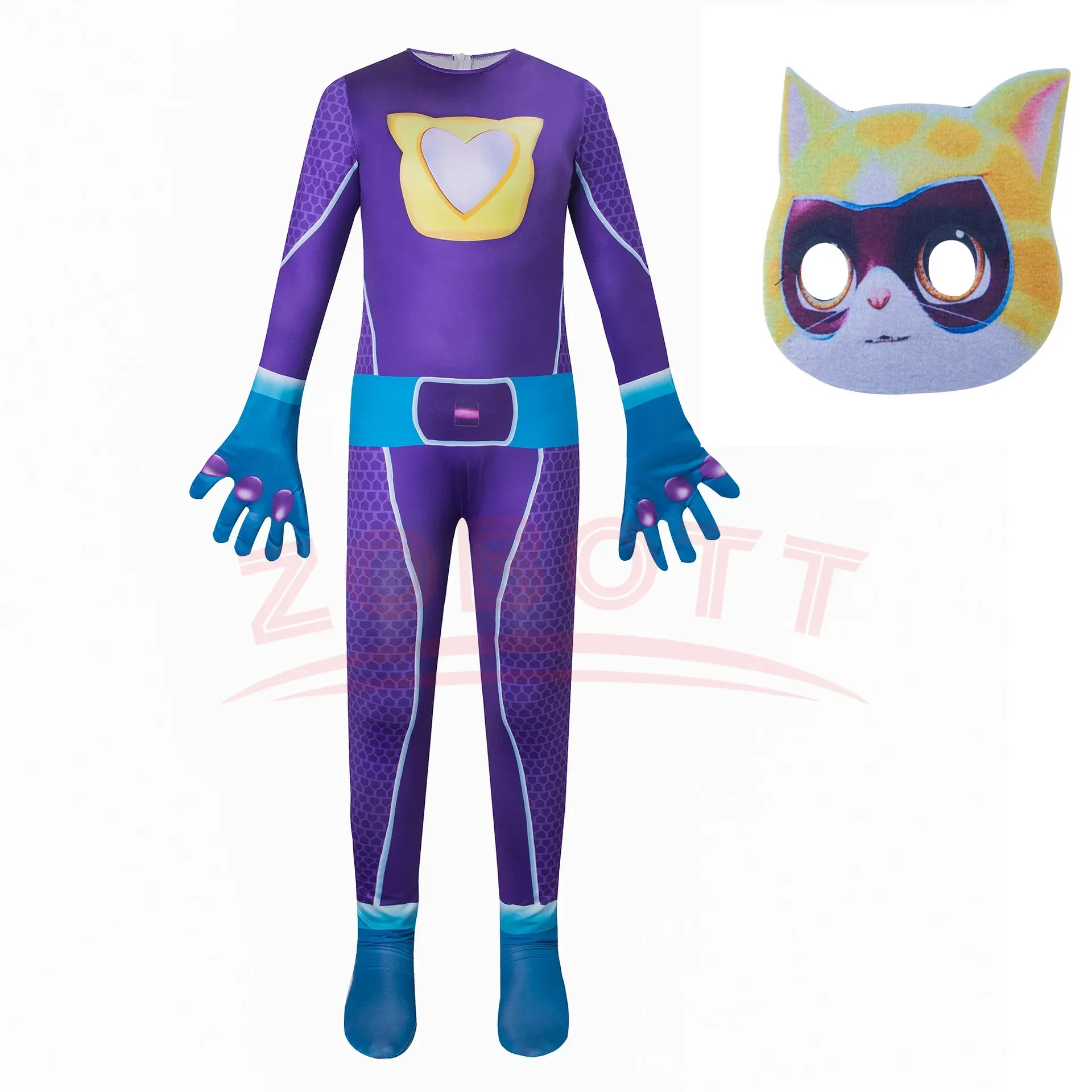 ⭐ SuperKitties Hero Jumpsuit – Tight‑Fit Cat Cosplay Stage Performance Costume - Image 2