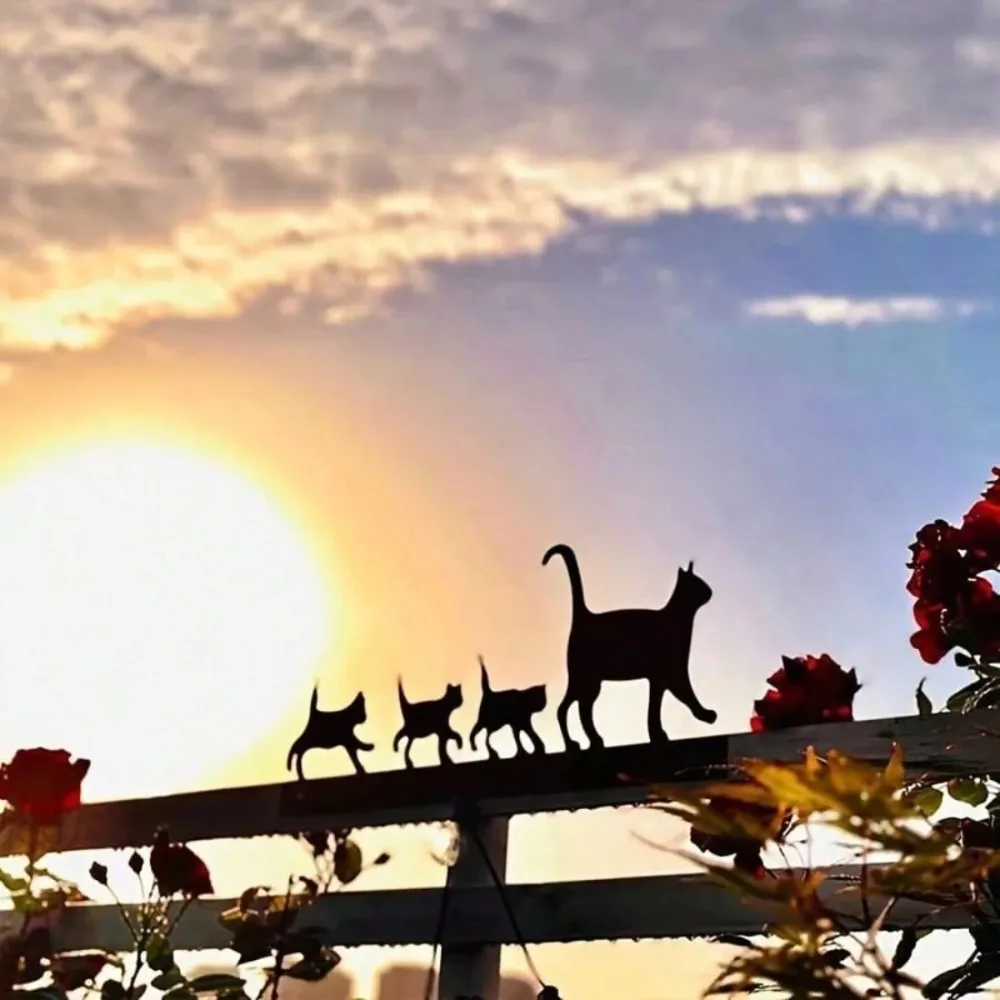 ⭐ Chic Cat Family Garden Statue – Mother Cat & Kittens Outdoor Metal Sculpture - Image 5