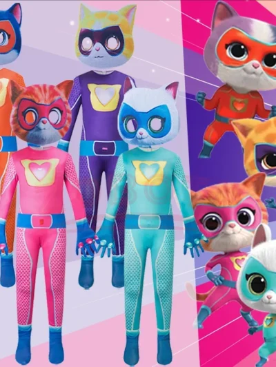 ⭐ SuperKitties Hero Jumpsuit – Tight‑Fit Cat Cosplay Stage Performance Costume