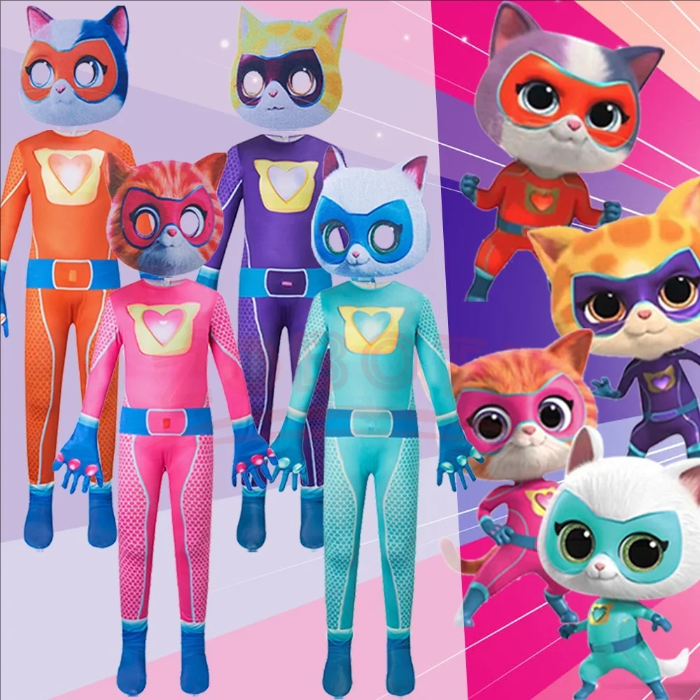 ⭐ SuperKitties Hero Jumpsuit – Tight‑Fit Cat Cosplay Stage Performance Costume