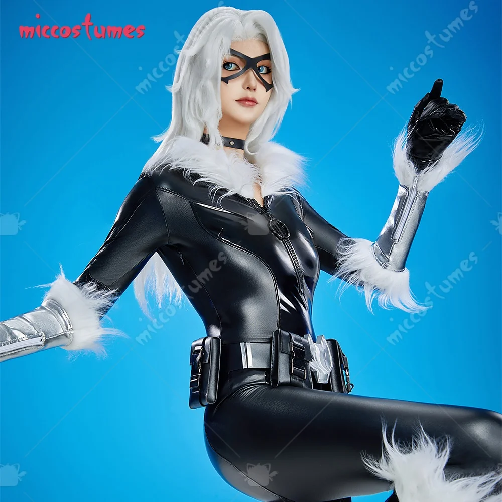 ⭐ Women’s Black Cat PU Bodysuit – Cosplay Costume with Eye Mask & Choker - Image 8