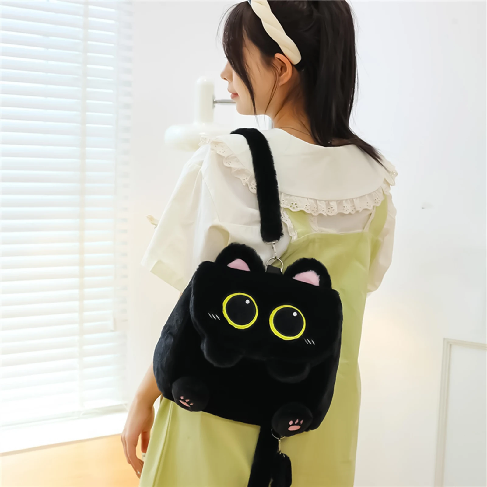 ⭐ Midnight Plush Cat Backpack – Large Capacity School & Travel Bag - Image 6