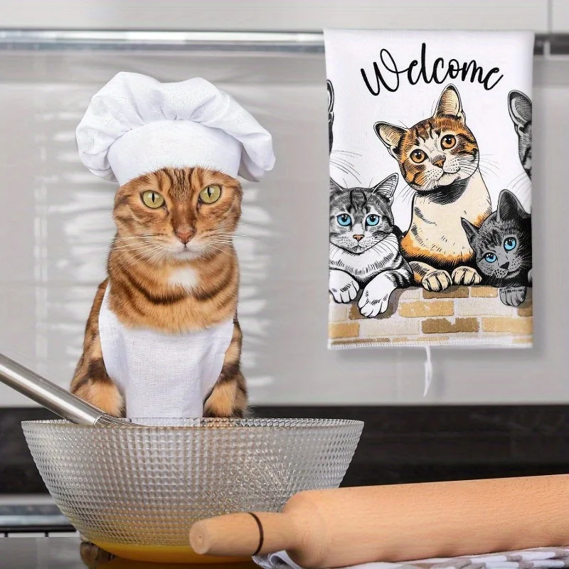 ⭐ Purr & Serve Kitchen Towels – Cat Pattern 6‑Pack - Image 10